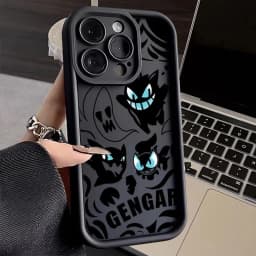 Silikonový kryt Gengar pro iPhone 15 14 13 12 11 Pro Max s tekutým silikonem, nárazuvzdorným ochranným krytem - náhled 5