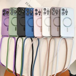 Magnetický crossbody kryt na telefon se šňůrkou - měkký kryt s ochranou fotoaparátu pro modely iPhone - náhled 2