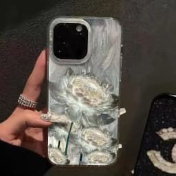 Pevný kryt Golden Lotus pro iPhone 11, 12, 13, 14, 15, 16, Pro Max Plus X XS XR s peříčkovou texturou - náhled 5