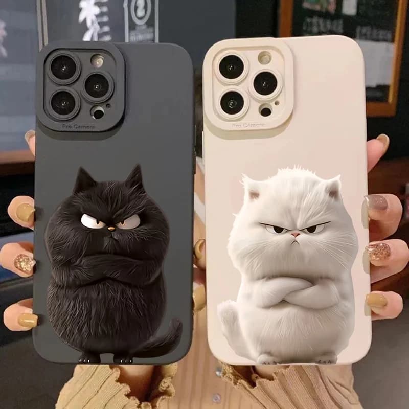 Silikonový kryt s motivem kočky pro Samsung Galaxy S25 S24 S23 S22 S21 A54 A53 A34