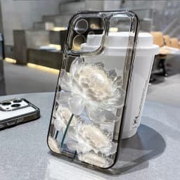 Silikonový kryt s květinovým vzorem pro iPhone 16, 15, 14, 13, 12, 11, Pro Max XR SE 7, 8. - náhled 4