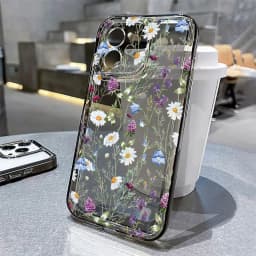 Silikonový kryt s květinovým vzorem pro iPhone 16, 15, 14, 13, 12, 11, Pro Max XR SE 7, 8. - náhled 6