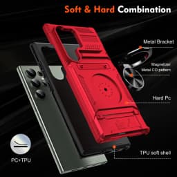 Magnetický kroužek s stojánkem na telefon - odolný, odolný proti pádu, peněženka pro Samsung Galaxy - náhled 7
