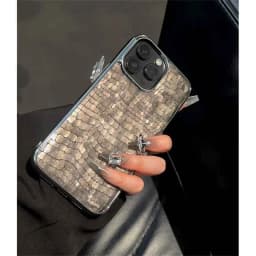 Kryt s krokodýlím vzorem pro iPhone 16, 15, 14, 13, 12, 11 Pro Max, lesklý povlak - náhled 3