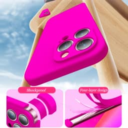 Silikonový kryt z tekutého silikonu pro iPhone 15, 14, 13, 12, 11, Pro Max, Mini Plus, X XS, měkký růžový, ochranný kryt - náhled 5