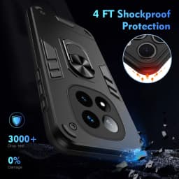 Nárazuvzdorný kryt na telefon vojenské třídy s kroužkovým stojánkem pro Redmi Note 14 Pro 5G Armor Cover - náhled 5
