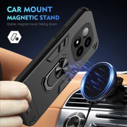 Nárazuvzdorný kryt na telefon vojenské třídy s kroužkovým stojánkem pro Redmi Note 14 Pro 5G Armor Cover - náhled 4