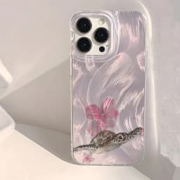 Kryt na telefon s želvím vzorem pro iPhone 17 16 15 14 13 12 11 Pro Max z šifonové textury a zadního krytu - náhled 4