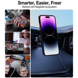 Magnetický květinový kryt na telefon pro iPhone 15 16 14 13 12 Pro Max kompatibilní s MagSafe bezdrátové nabíjení - náhled 6