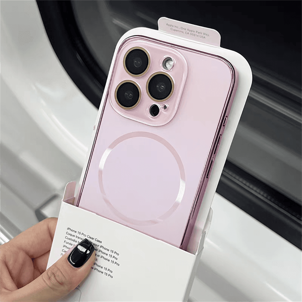 Magnetický kryt pro iPhone 16, 15, 14, 13 a 12, kompatibilní s MagSafe, s ochranou objektivu