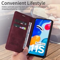Kožené flipové pouzdro na telefon s peněženkou pro Redmi Note 11, 10, 9 a modely Mi Poco - náhled 3