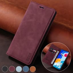 Kožené flipové pouzdro na telefon s peněženkou pro Redmi Note 11, 10, 9 a modely Mi Poco - náhled 2