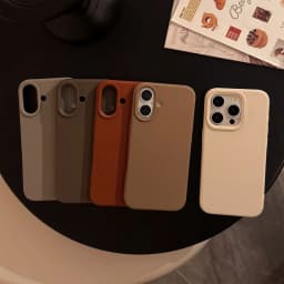Minimalistický kryt na telefon pro iPhone 16 15 14 13 12 11 Pro Max Plus, zimní styl, ochranný kryt, hnědošedý - náhled 4
