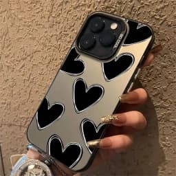 Roztomilý kreslený kryt na telefon s motivem srdce, odolný proti pádu pro iPhone 15 14 13 12 11 Pro Max Mini XR XS - náhled 3