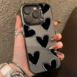 Roztomilý kreslený kryt na telefon s motivem srdce, odolný proti pádu pro iPhone 15 14 13 12 11 Pro Max Mini XR XS - náhled 6