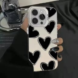 Roztomilý kreslený kryt na telefon s motivem srdce, odolný proti pádu pro iPhone 15 14 13 12 11 Pro Max Mini XR XS - náhled 7