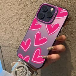 Roztomilý kreslený kryt na telefon s motivem srdce, odolný proti pádu pro iPhone 15 14 13 12 11 Pro Max Mini XR XS - náhled 5