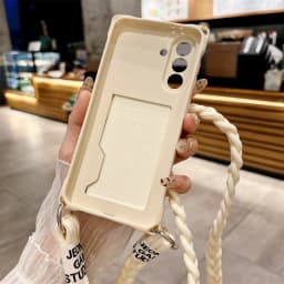 Pouzdro na telefon crossbody s opleteným popruhem na karty pro Samsung Galaxy S25 S24 S23 S22 S21 - náhled 6