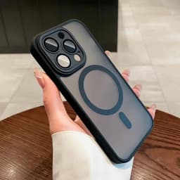 Magnetické bezdrátové nabíjecí pouzdro pro iPhone 11-16 Pro Max, průhledný nárazuvzdorný matný nárazníkový kryt - náhled 3