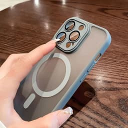 Magnetické bezdrátové nabíjecí pouzdro pro iPhone 11-16 Pro Max, průhledný nárazuvzdorný matný nárazníkový kryt - náhled 6