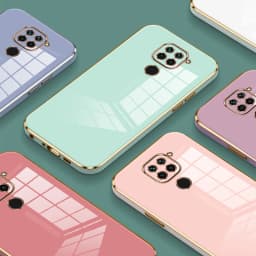 Luxusní čtvercový pokovený kryt na telefon pro Redmi Note 9 s nárazuvzdorným ochranným zadním krytem - náhled 3