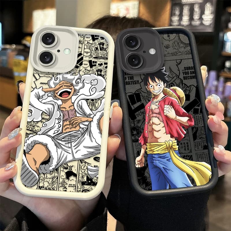 Silikonový kryt s motivem anime pro iPhone 16 15 14 13 12 11 Pro Max XR SE