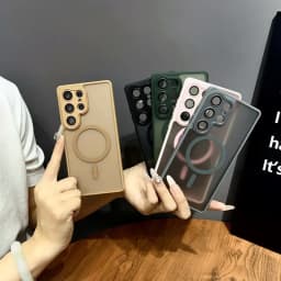 Magnetický matný průsvitný kryt Armor pro Samsung Galaxy S25 S24 S23 Ultra Plus, nárazuvzdorný kryt - náhled 4