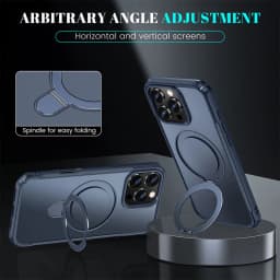 Magnetické bezdrátové nabíjecí pouzdro na telefon se skládacím stojánkem pro iPhone 15 14 13 12 11 Pro Max - náhled 4
