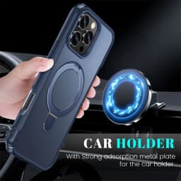 Magnetické bezdrátové nabíjecí pouzdro na telefon se skládacím stojánkem pro iPhone 15 14 13 12 11 Pro Max - náhled 3