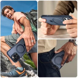 Magnetické bezdrátové nabíjecí pouzdro na telefon se skládacím stojánkem pro iPhone 15 14 13 12 11 Pro Max - náhled 7