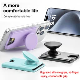 Univerzální magnetická peněženka na telefon s rozšiřujícím se úchopem - pouzdro na karty pro iPhone a Samsung smartphony - náhled 3
