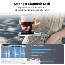 Univerzální magnetická peněženka na telefon s rozšiřujícím se úchopem - pouzdro na karty pro iPhone a Samsung smartphony - náhled 6