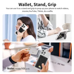 Univerzální magnetická peněženka na telefon s rozšiřujícím se úchopem - pouzdro na karty pro iPhone a Samsung smartphony - náhled 7