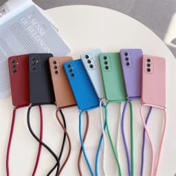 Silikonový kryt na telefon Crossbody Lanyard, měkký zadní kryt s módním poutkem a šňůrkou pro Galaxy řady A - náhled 2