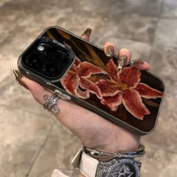 Pouzdro na telefon s olejomalbou z květu lilie pro iPhone 16 15 14 13 12 Pro Max nárazuvzdorné retro - náhled 7