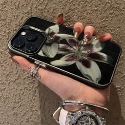 Pouzdro na telefon s olejomalbou z květu lilie pro iPhone 16 15 14 13 12 Pro Max nárazuvzdorné retro - náhled 4