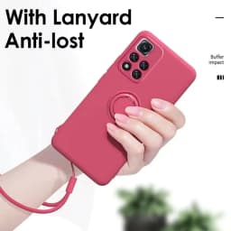 Magnetický kryt na telefon se stojánkem, tekutý silikonový zadní kryt pro chytré telefony s Androidem - náhled 3