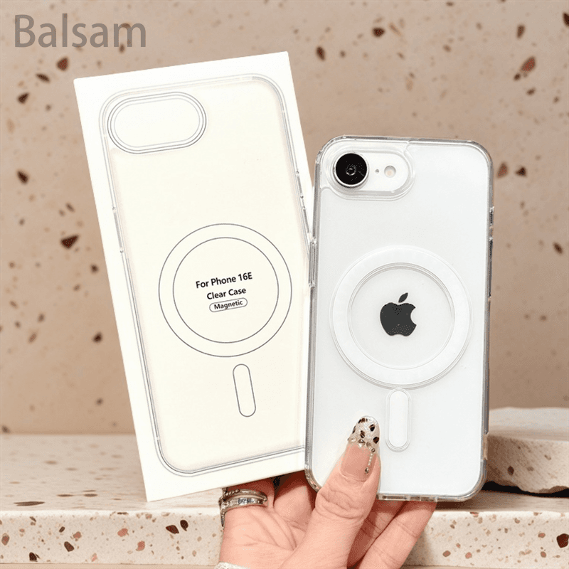 Průhledný magnetický bezdrátový nabíjecí kryt pro iPhone 16 15 14 13 12 11 Pro Max Mini XR XS Pevný kryt
