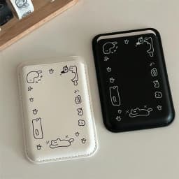 Magnetické kožené pouzdro na telefon s pouzdrem na karty pro iPhone 16 15 14 13 Pro Max - roztomilý design - náhled 2