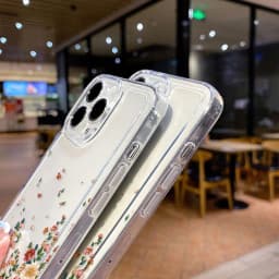 Průhledný kryt s květinovým motivem pro iPhone 16, 15, 14, 13, 12, 11 Pro Max, nárazuvzdorný, měkký silikonový kryt - náhled 7