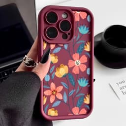 Barevný květinový silikonový kryt pro iPhone 15, 16, 14, 13, 12, 11 Pro Max - náhled 2