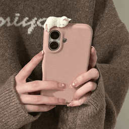 Kožený kryt s 3D kresleným motivem kočky a ryby pro iPhone 16 15 14 13 12 Pro Max, měkký zadní kryt - náhled 3