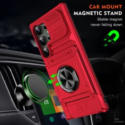 Magnetický kroužek s stojánkem na telefon - odolný, odolný proti pádu, peněženka pro Samsung Galaxy - náhled 6