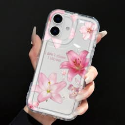 Průhledný nárazuvzdorný TPU kryt na telefon s květinovým vzorem pro iPhone 17 16 15 14 13 12 11 XS XR 8 7 Plus - náhled 6