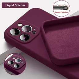 Silikonový kryt pro iPhone 16 15 14 13 12 11 Pro Max, ochranný kryt proti pádu, jednobarevný - náhled 2