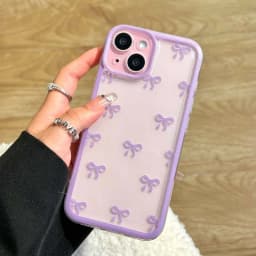 Roztomilý kryt s mašlí pro iPhone, průhledný měkký bonbónový kryt pro 16, 15, 14, 13, 12 Pro Max, ochrana telefonu - náhled 3