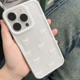 Roztomilý kryt s mašlí pro iPhone, průhledný měkký bonbónový kryt pro 16, 15, 14, 13, 12 Pro Max, ochrana telefonu - náhled 7