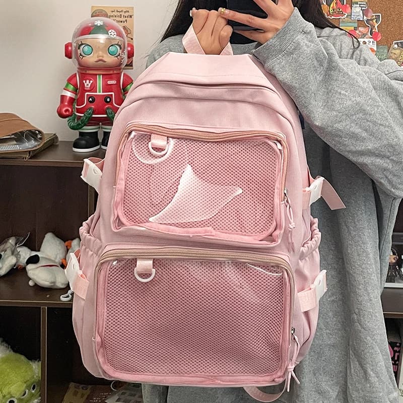 Průhledná taška Ita Bag s velkou kapacitou, anime batoh pro ženy, dívky, škola, vysoká škola, móda