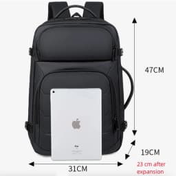 Voděodolný 17palcový batoh na notebook s USB portem pro muže, cestovní školní pracovní taška - náhled 3