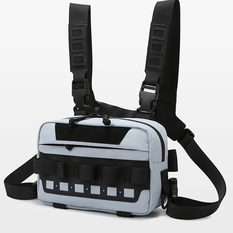 Taktická brašna na hrudník - rybaření, turistika, kempování, vesta s molle pouzdrem pro outdoorové aktivity